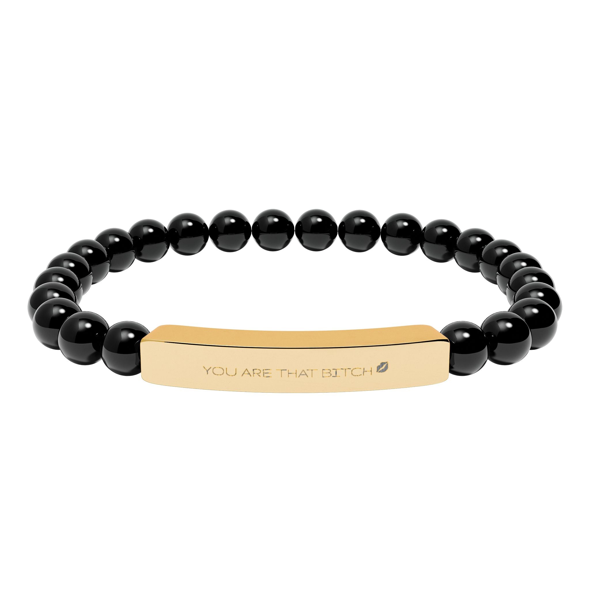 💋 YOU ARE THAT BITCH - Engravable Natural Stone Bar Bracelet