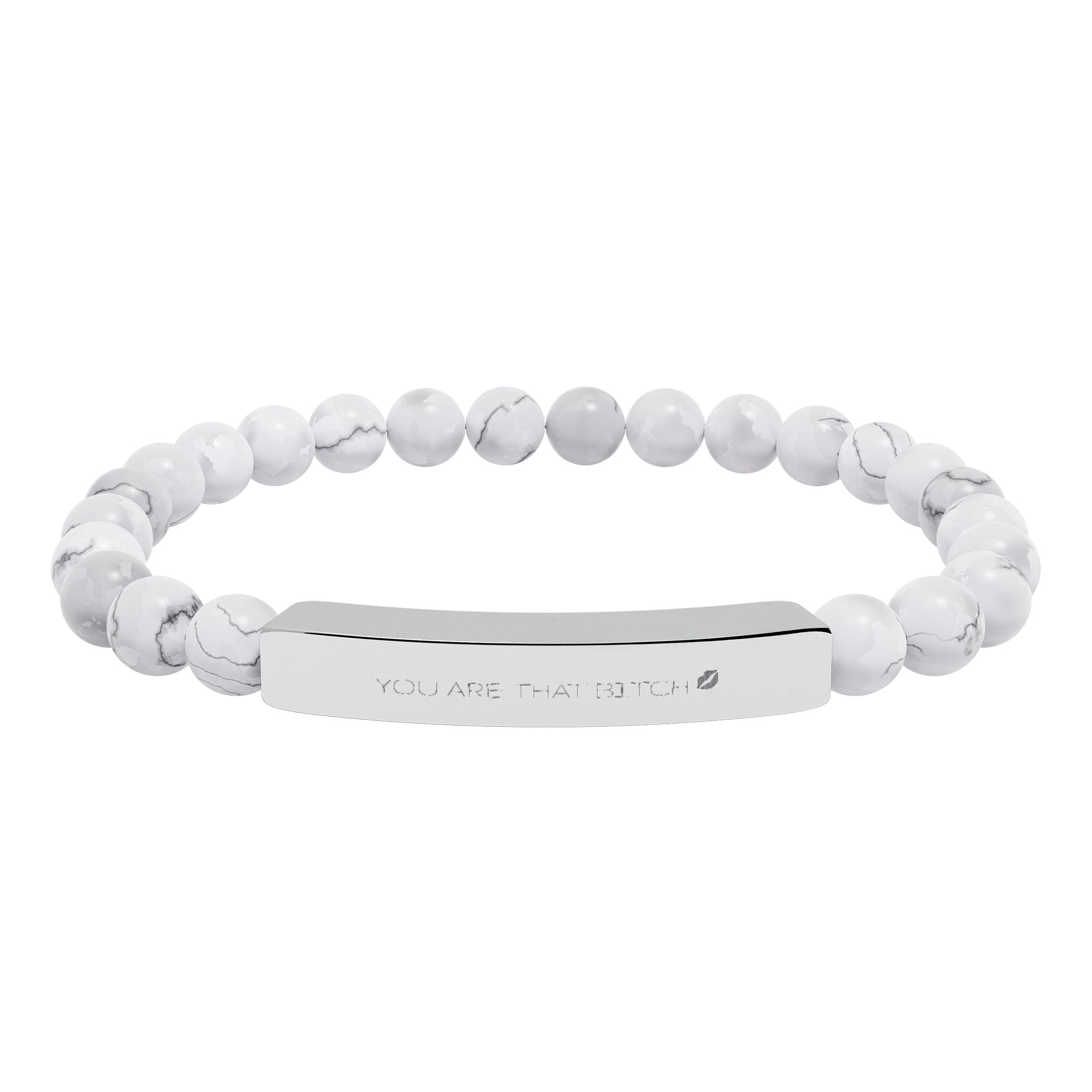 💋 YOU ARE THAT BITCH - Engravable Natural Stone Bar Bracelet