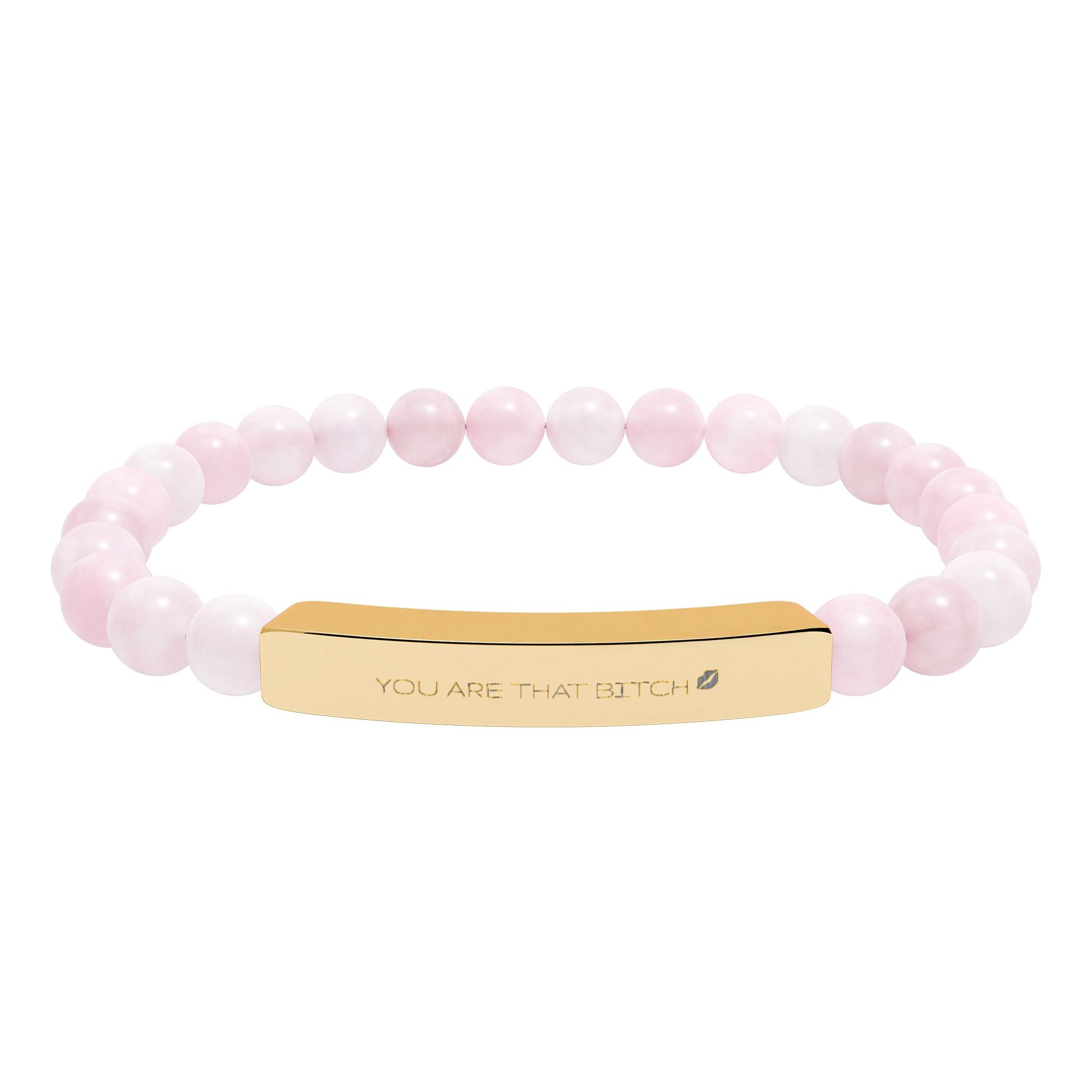 💋 YOU ARE THAT BITCH - Engravable Natural Stone Bar Bracelet