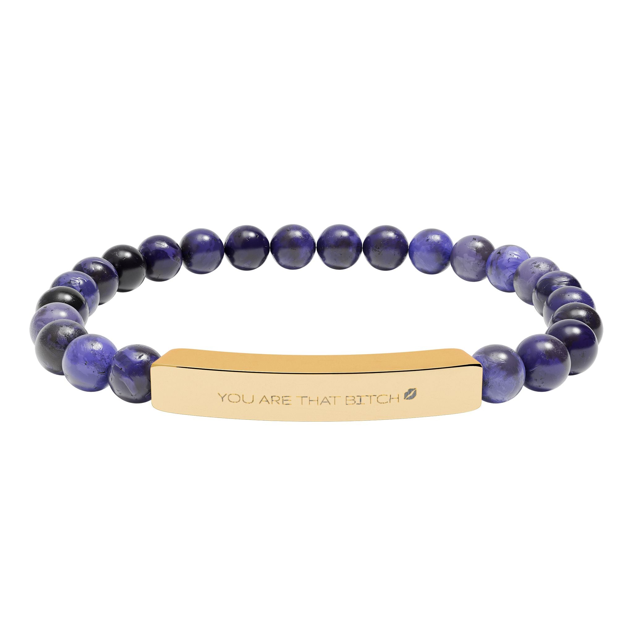 💋 YOU ARE THAT BITCH - Engravable Natural Stone Bar Bracelet