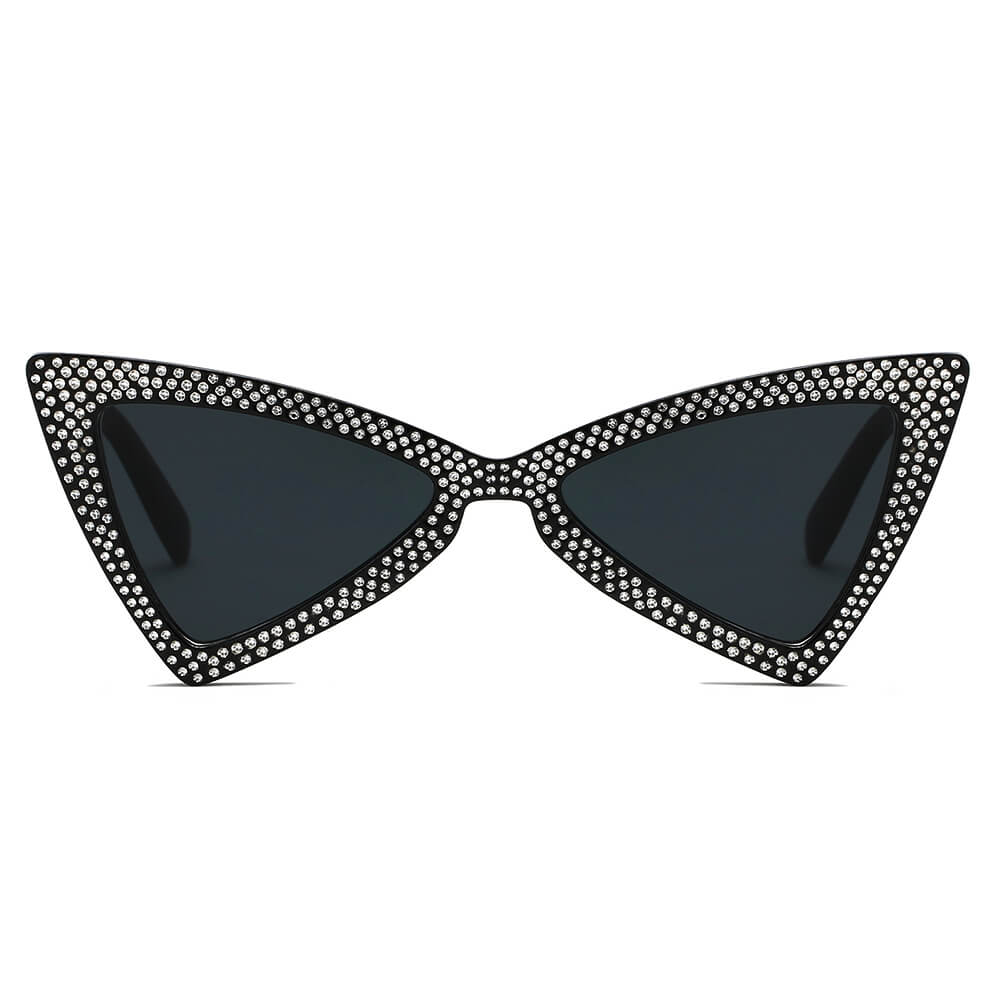 Rhinestone Cat Eye Sunglasses – Retro Glam UV400 Statement Shades