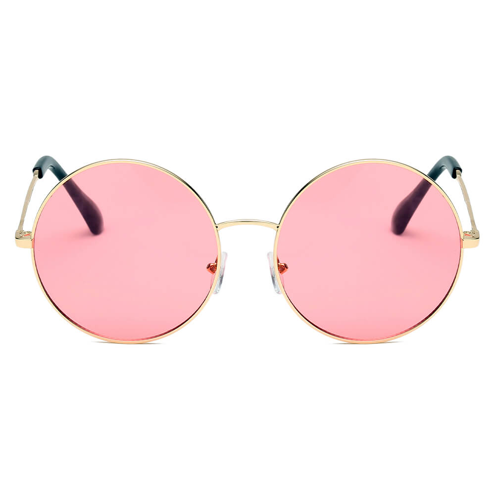 Vintage Round Metal Sunglasses – Tinted UV400 Statement Shades