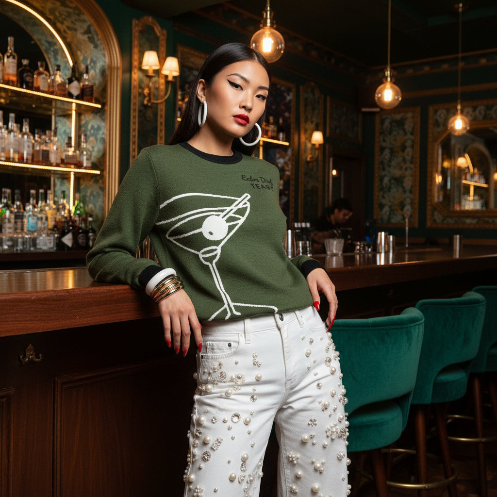 Extra Dirty Tease 🫒 - Knitted crew neck sweater