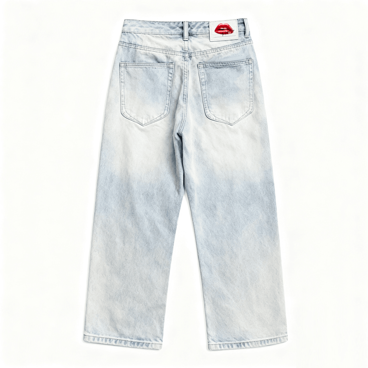 "Light Tease" Unisex Relaxed Wide-Leg Jeans