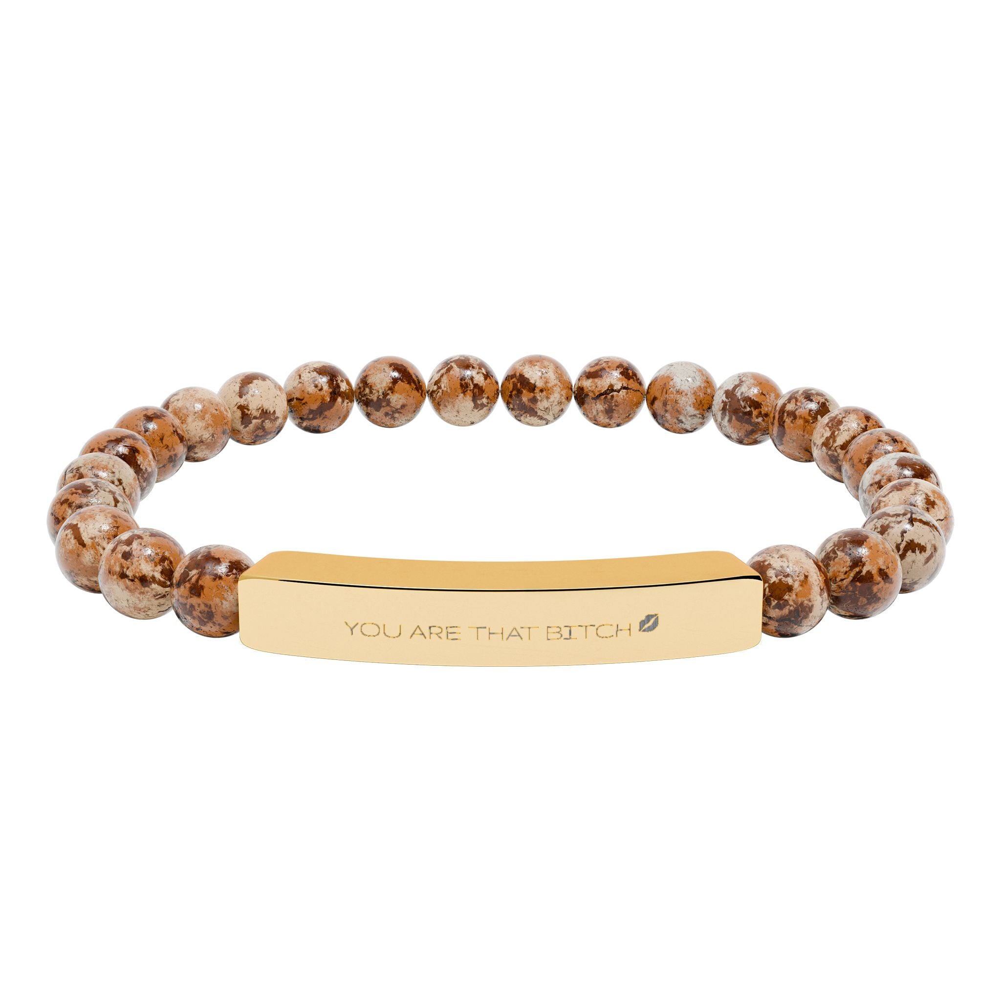 💋 YOU ARE THAT BITCH - Engravable Natural Stone Bar Bracelet