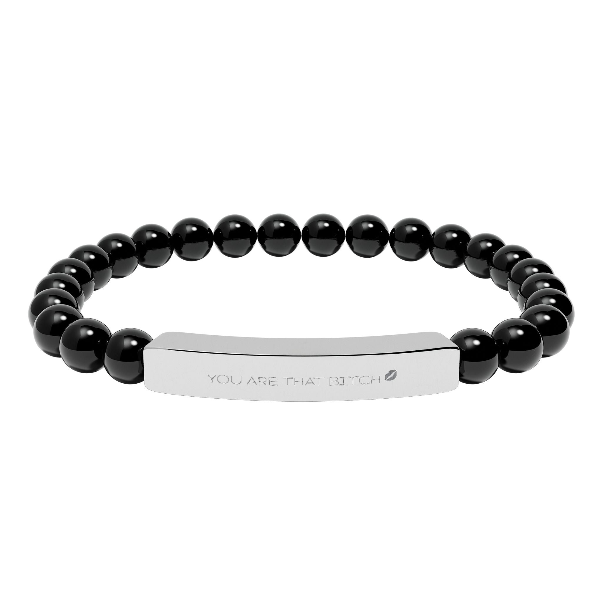 💋 YOU ARE THAT BITCH - Engravable Natural Stone Bar Bracelet
