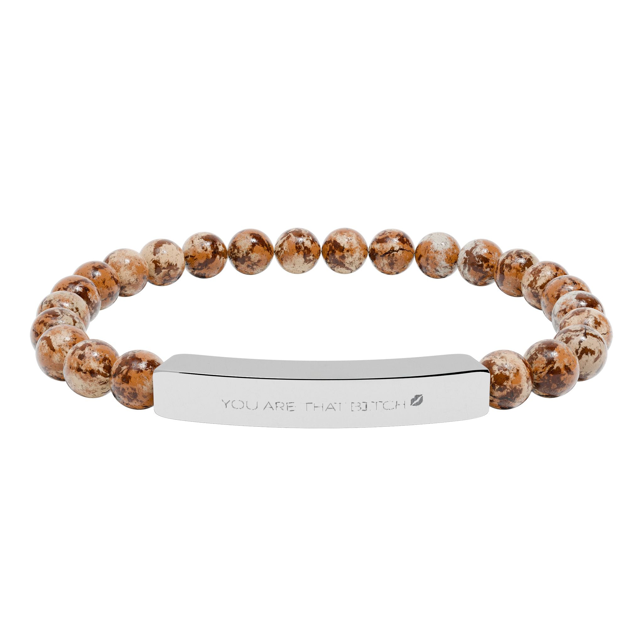 💋 YOU ARE THAT BITCH - Engravable Natural Stone Bar Bracelet