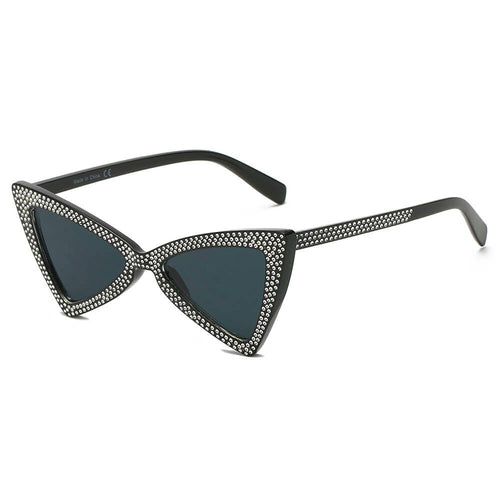 Rhinestone Cat Eye Sunglasses – Retro Glam UV400 Statement Shades