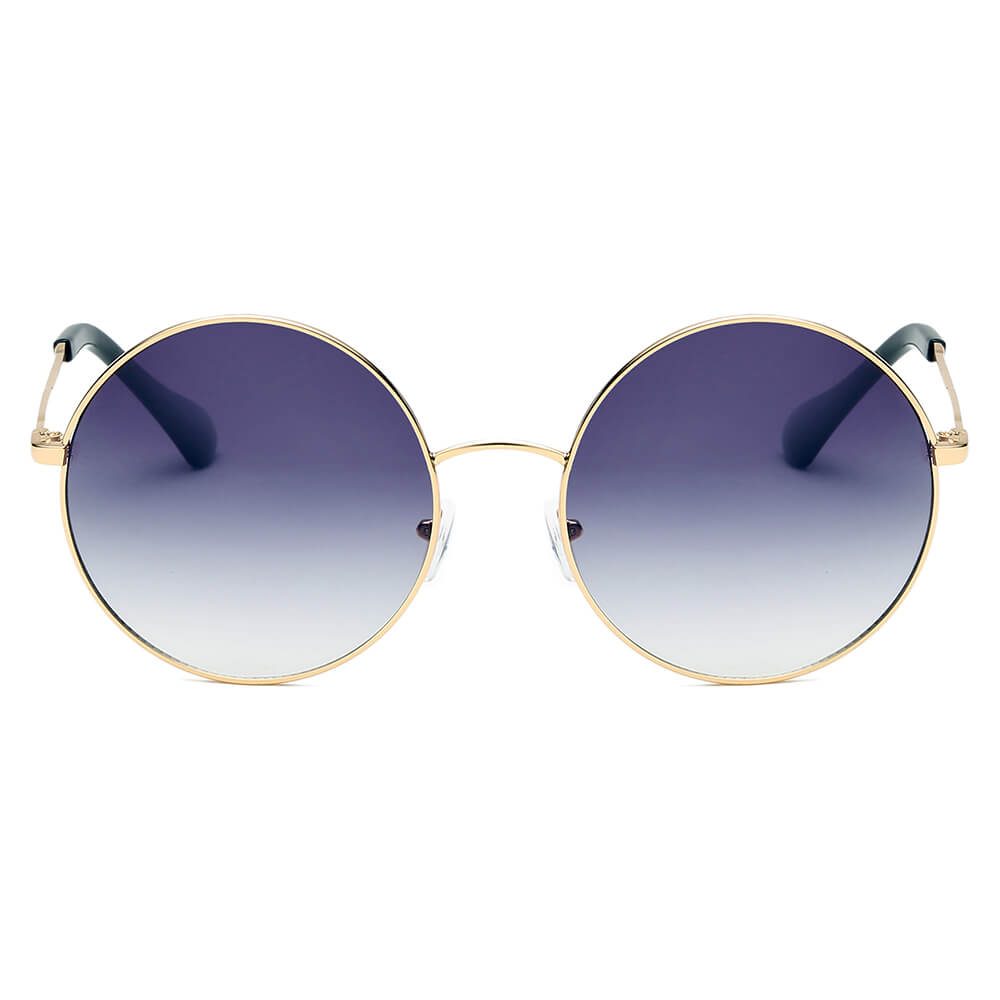 Vintage Round Metal Sunglasses – Tinted UV400 Statement Shades