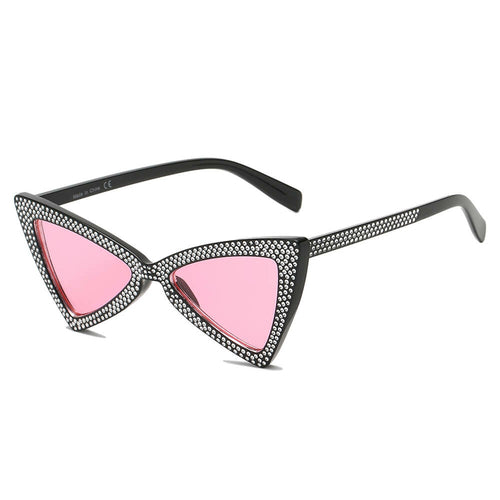 Rhinestone Cat Eye Sunglasses – Retro Glam UV400 Statement Shades