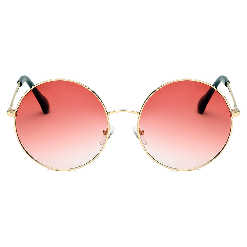 Vintage Round Metal Sunglasses – Tinted UV400 Statement Shades