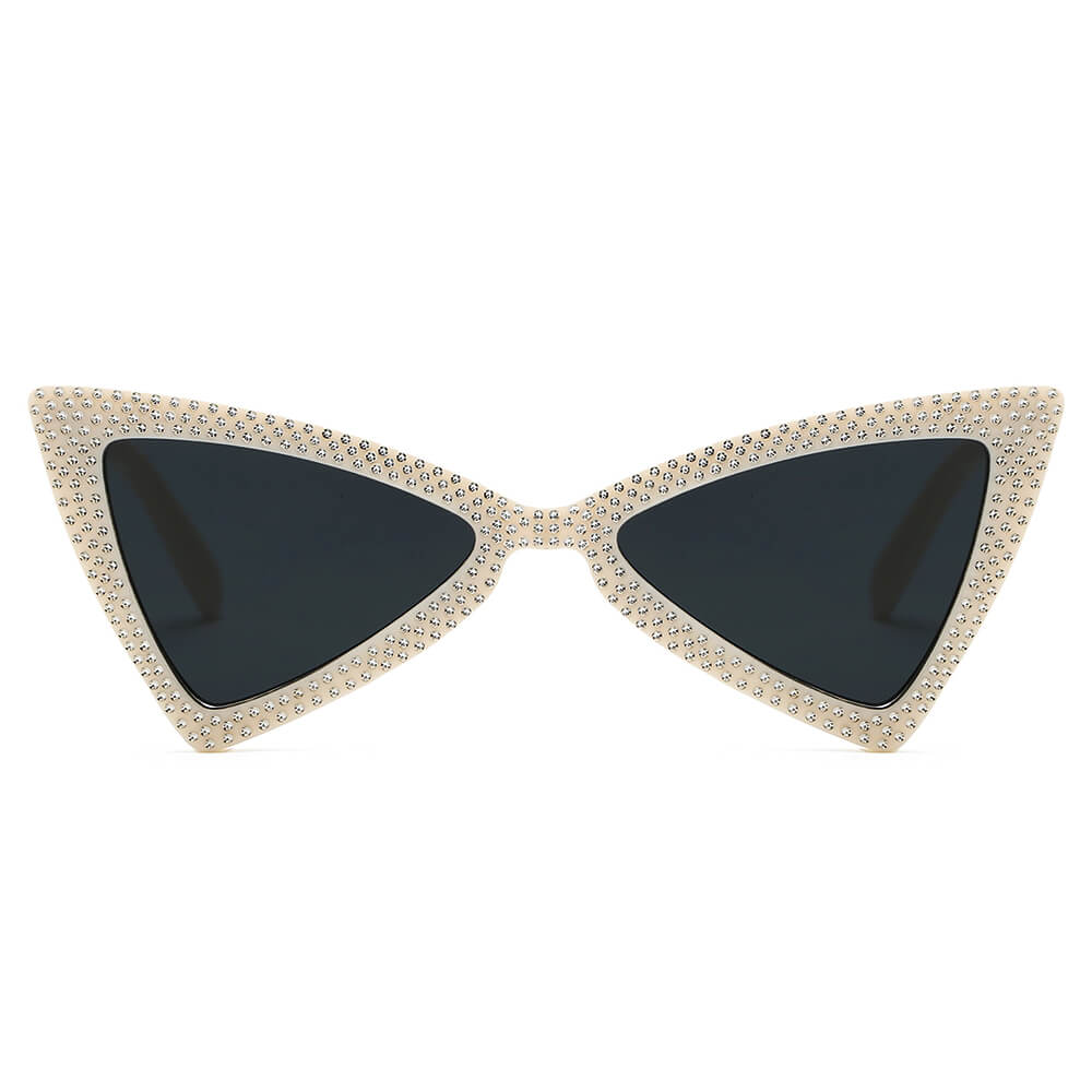 Rhinestone Cat Eye Sunglasses – Retro Glam UV400 Statement Shades