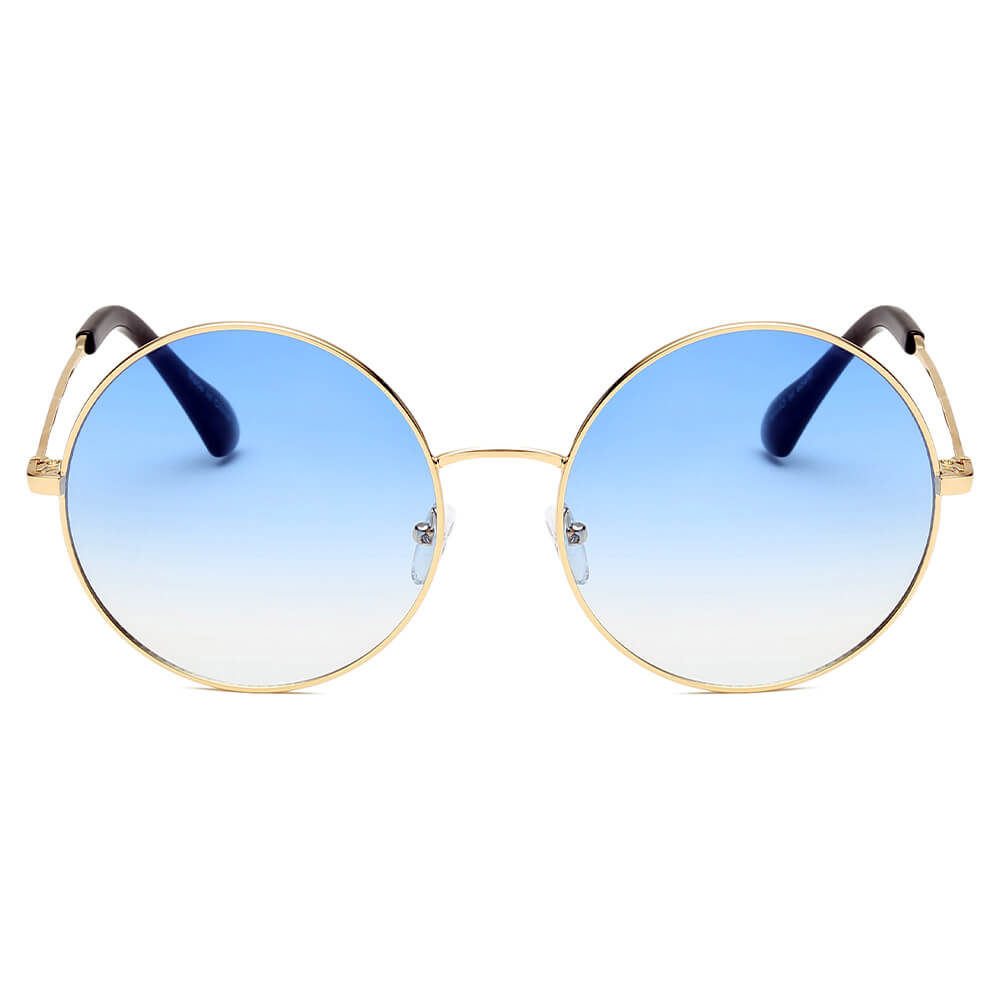 Vintage Round Metal Sunglasses – Tinted UV400 Statement Shades