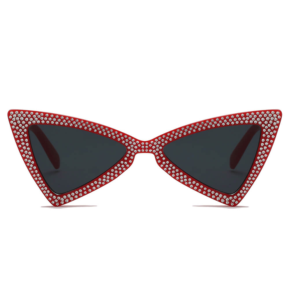 Rhinestone Cat Eye Sunglasses – Retro Glam UV400 Statement Shades