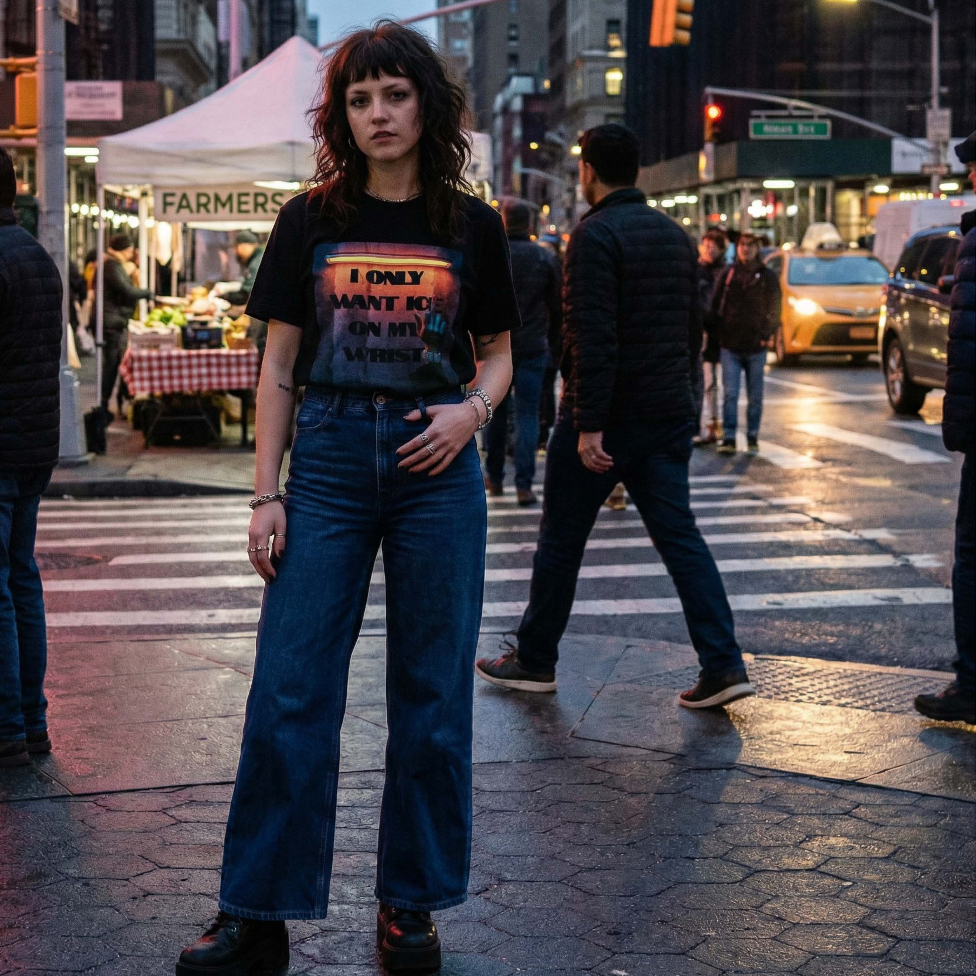 "I Only Want ICE On My Wrist" Neon Streetwear Tee