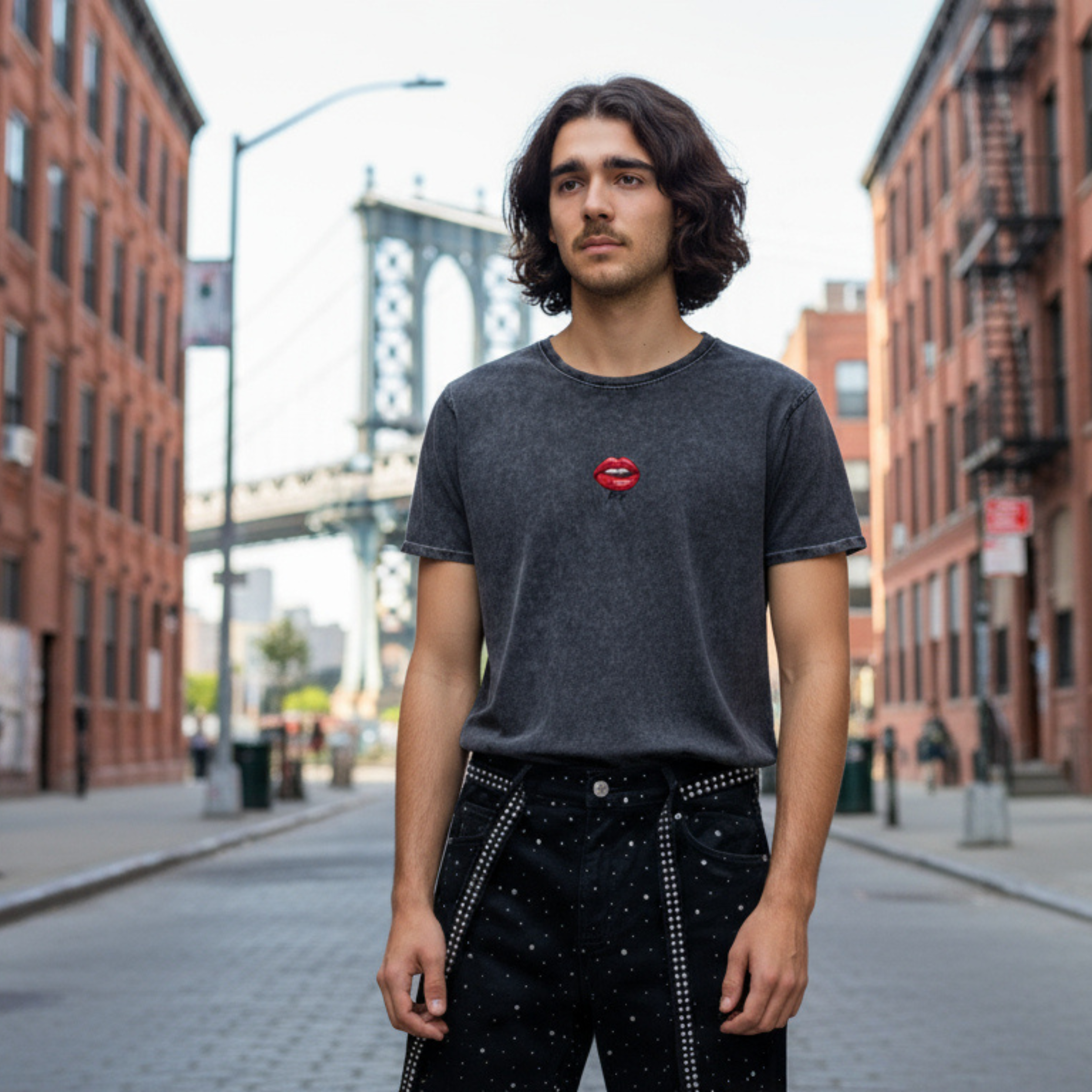 "Tease & Sparkle" Unisex Rhinestone Straight Denim