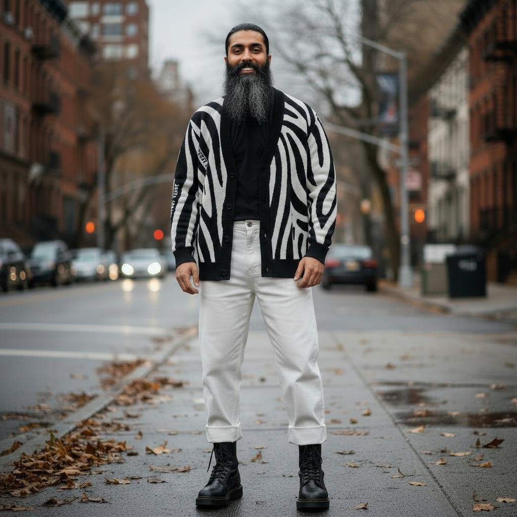 Zebra Tease – Knit Cardigan