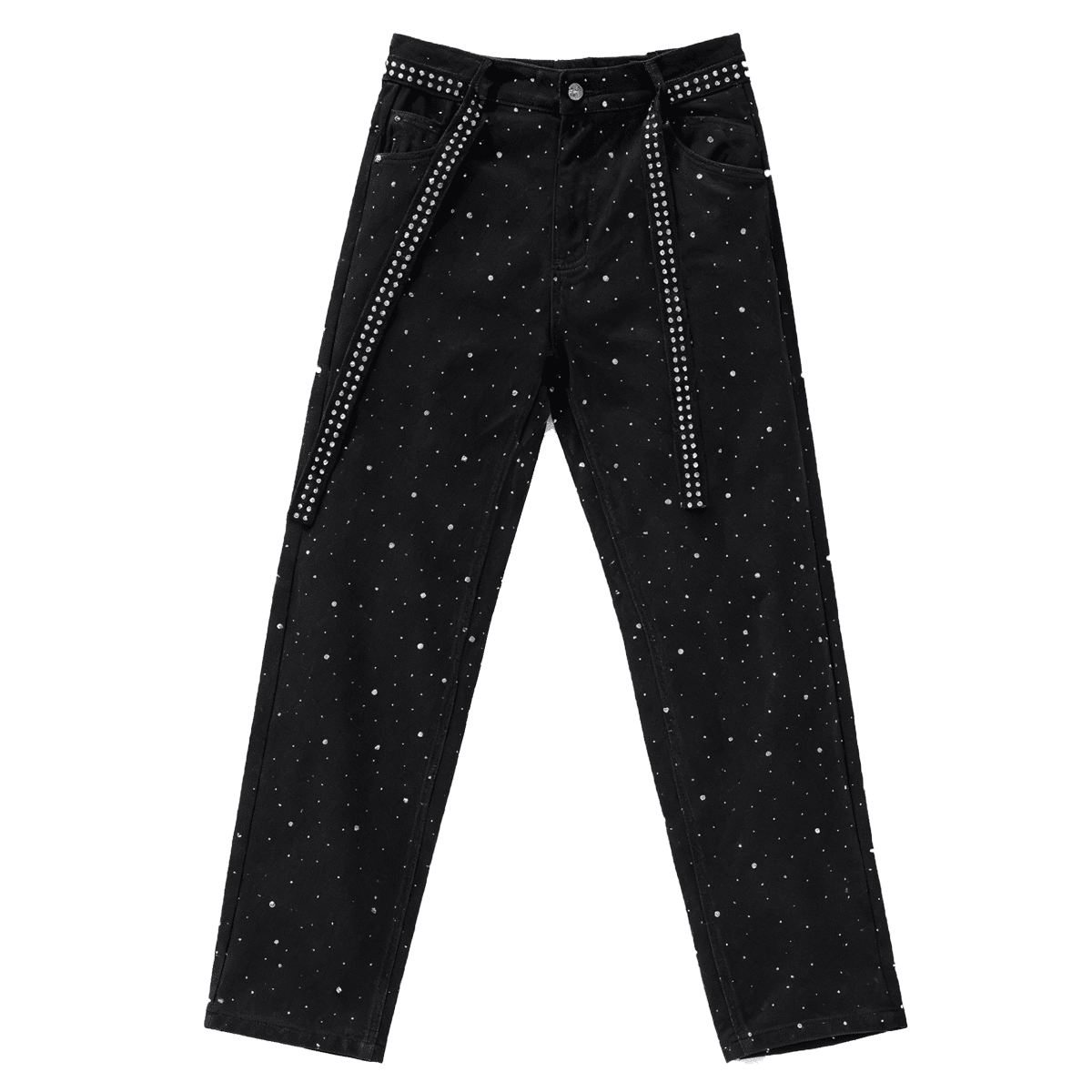 "Tease & Sparkle" Unisex Rhinestone Straight Denim