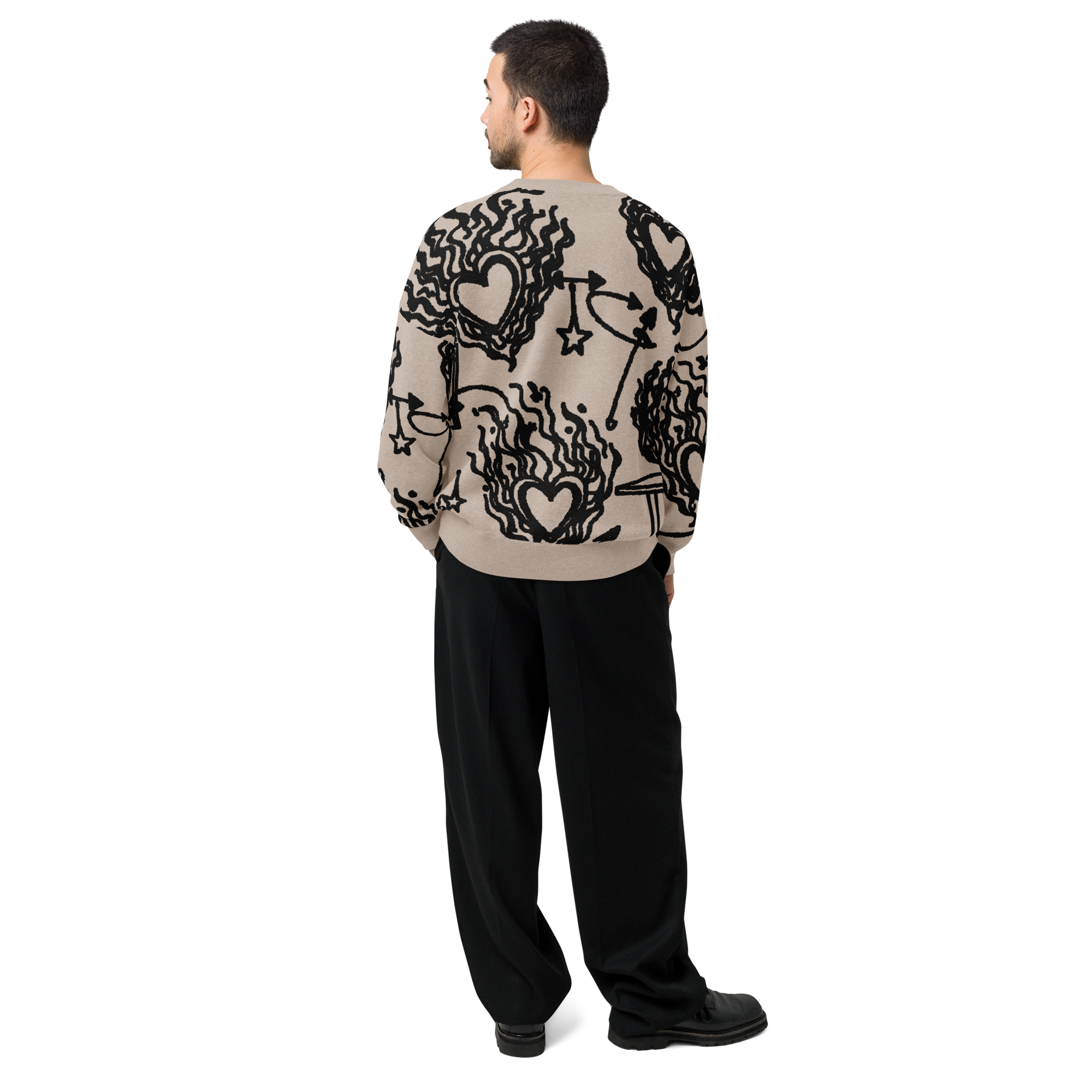 Cosmic Hearts - Relaxed fit crew neck sweater