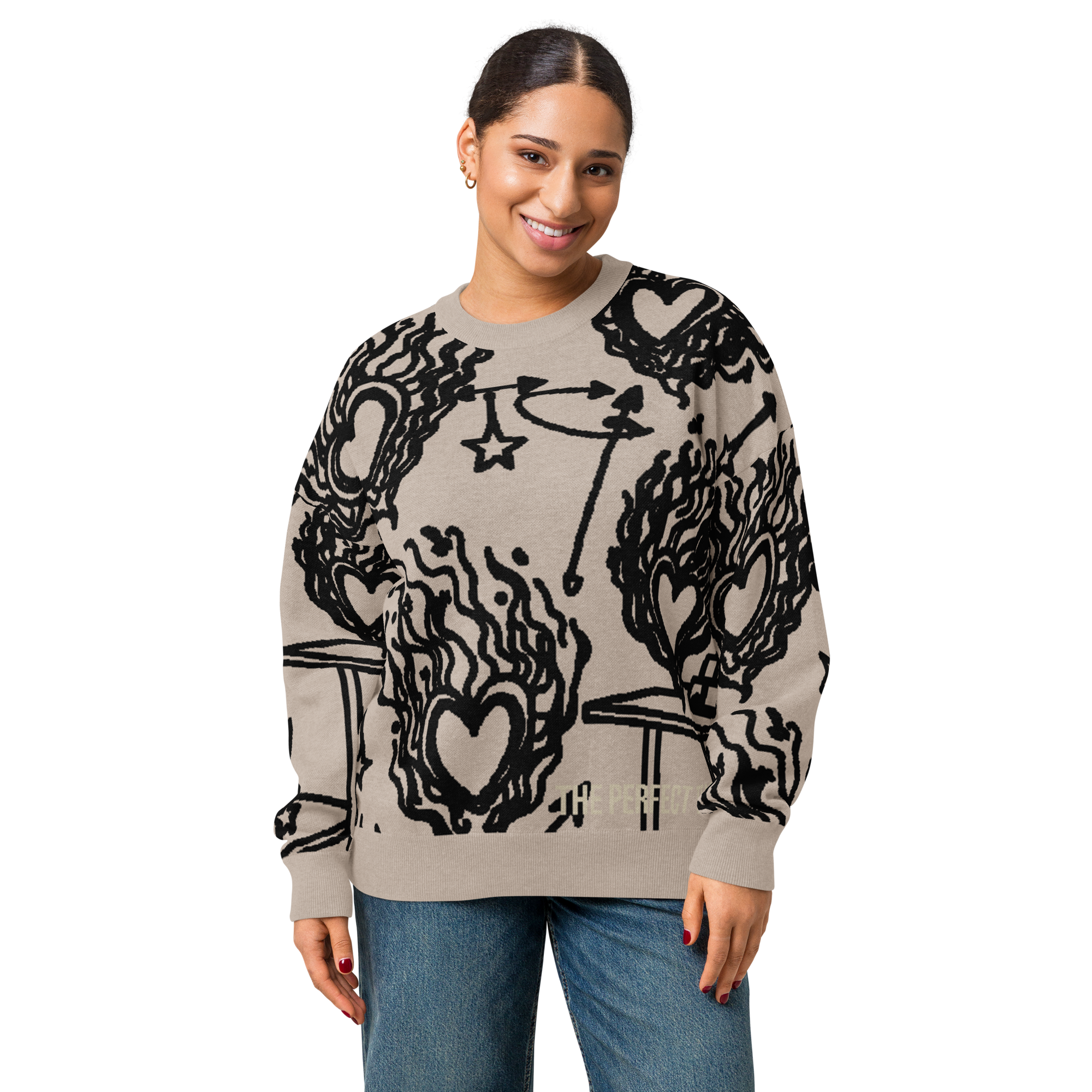 Cosmic Hearts - Relaxed fit crew neck sweater