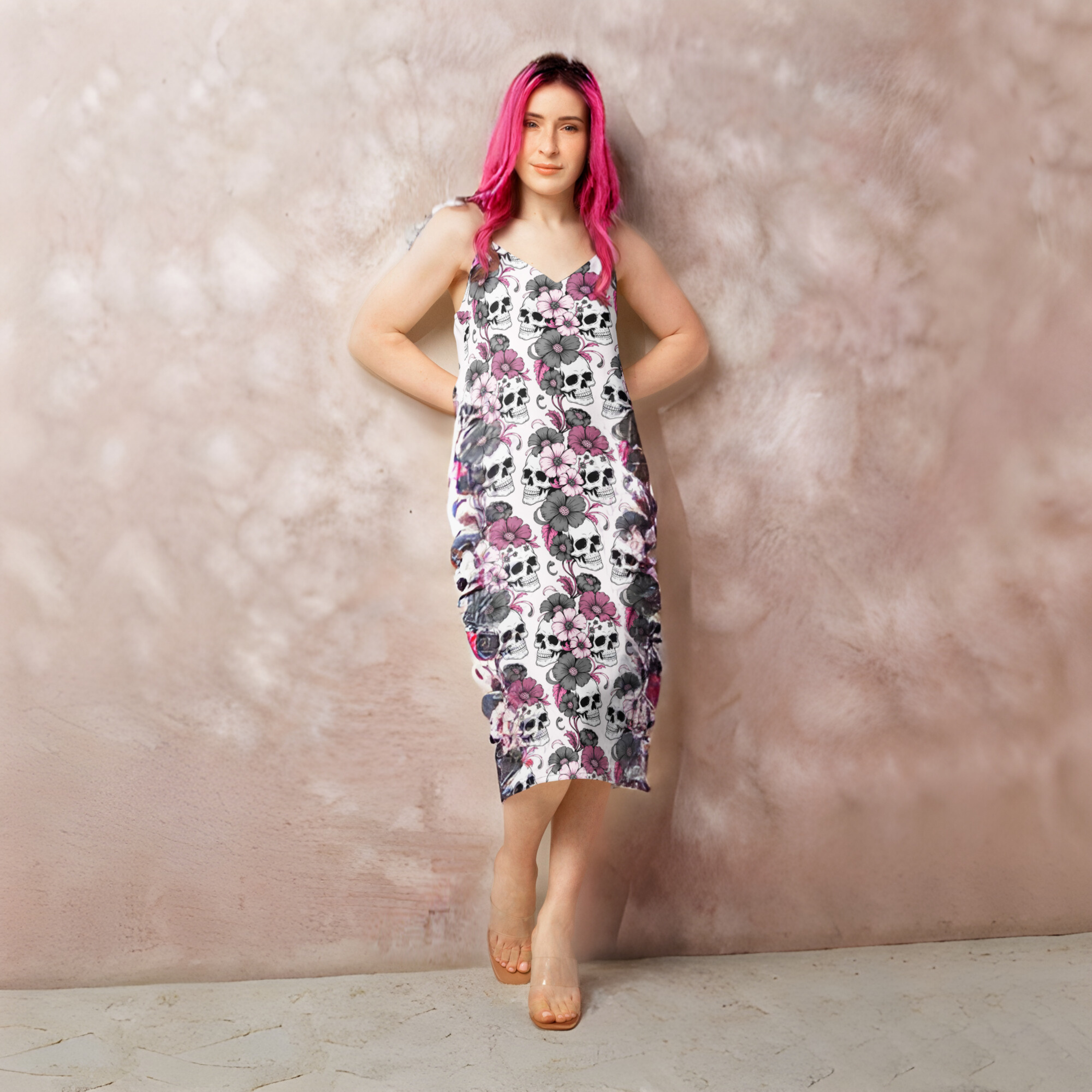 “Flora & Fatal” Tie-Strap Midi Dress